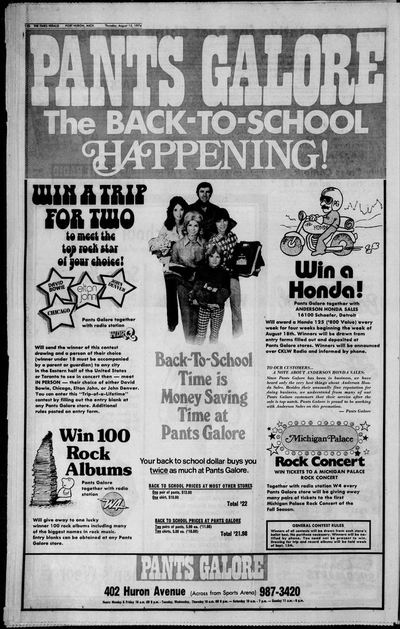 Pants Galore - Typical Ad From 1974 (newer photo)